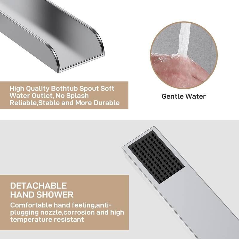 Freestanding Bathtub Faucet, Floor-Mount Tub Filler Chrome