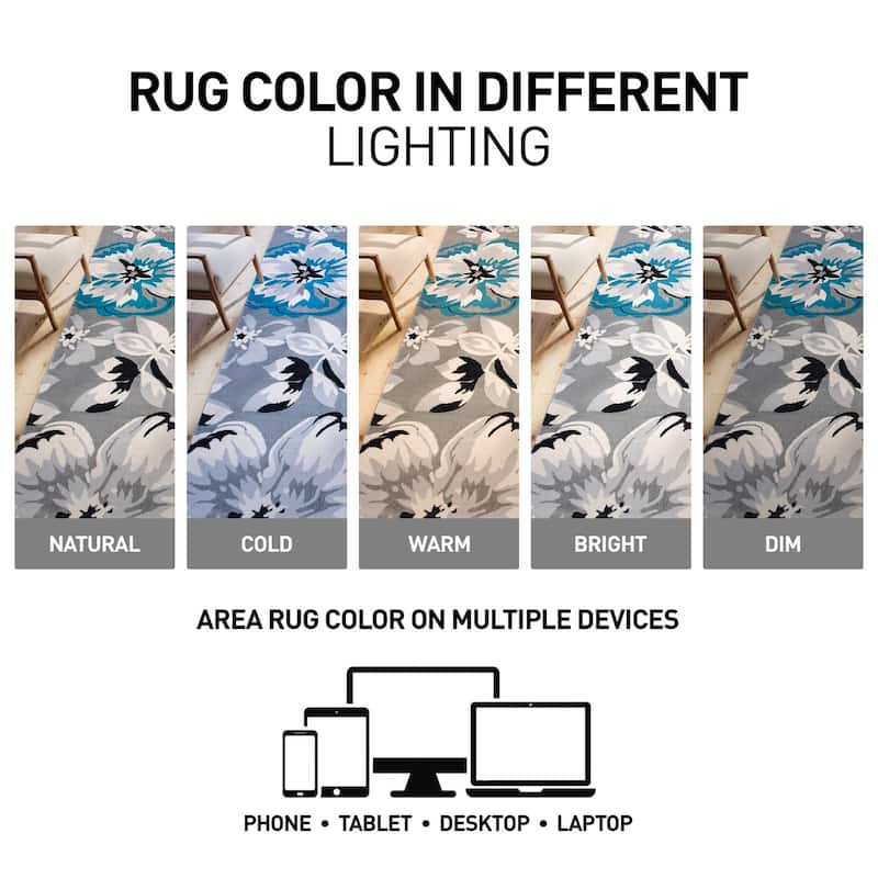 World Rug Gallery Modern Floral Design Area Rug