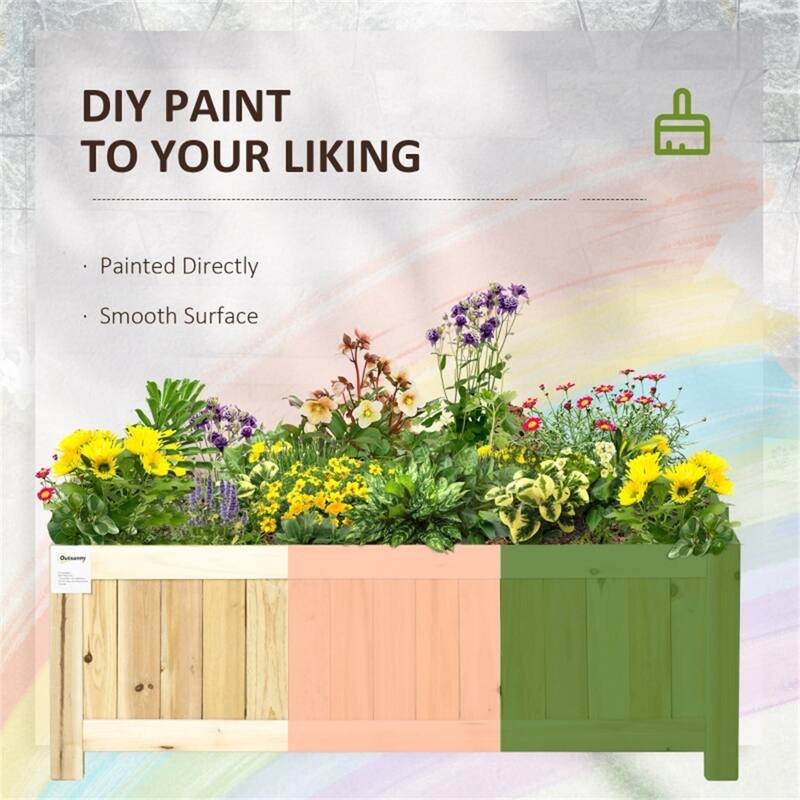 Portable Raised Garden Bed with Drainage Slits for Plants - 27.5" L x 11.75" W x 9.75" H