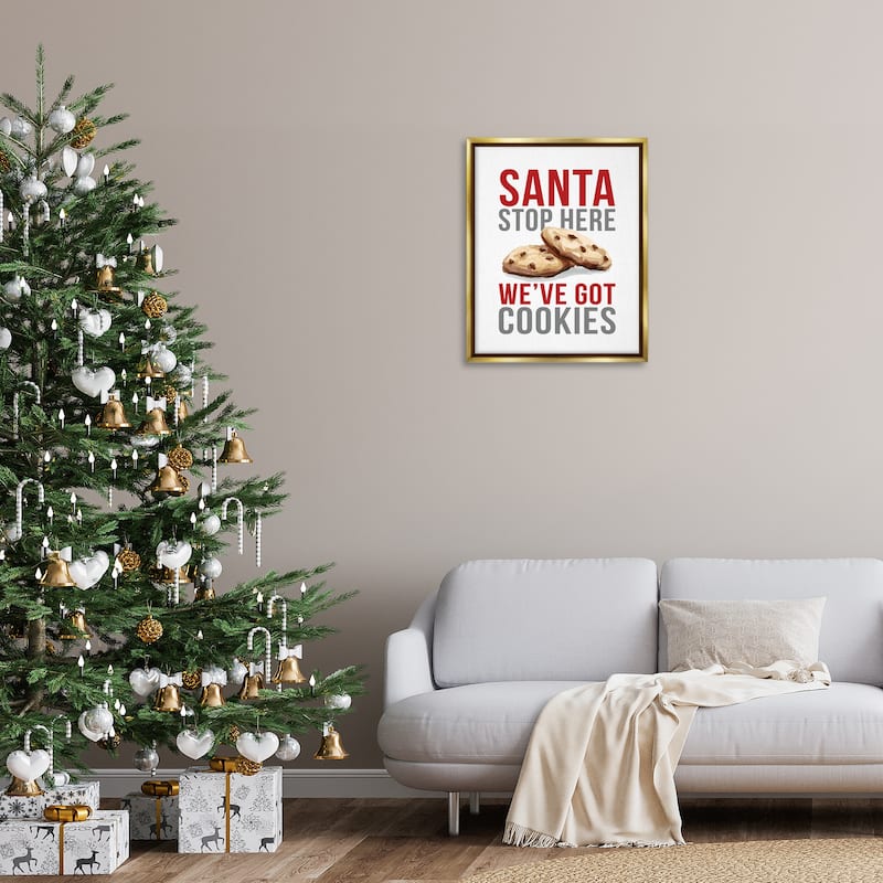 Stupell Santa We Have Cookies Framed Floater Canvas Wall Art Design By Dogwood Portfolio