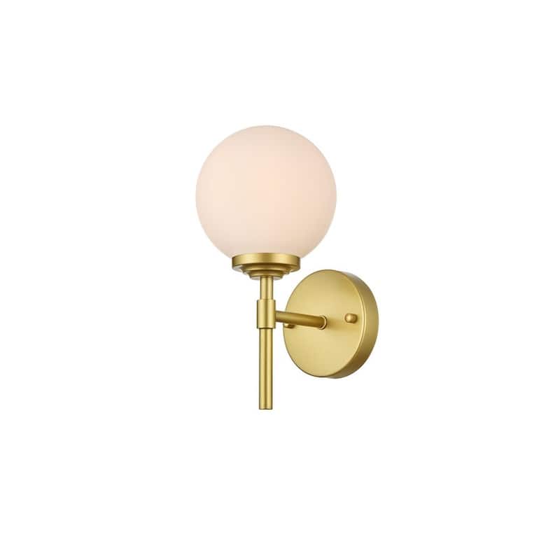 Ash 1 Light Black and Frosted White Bath Sconce
