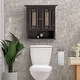 preview thumbnail 4 of 7, Teamson Home Windsor Wall Cabinet with Glass Mosaic Doors, Espresso - 7"L x 22"W x 24"H