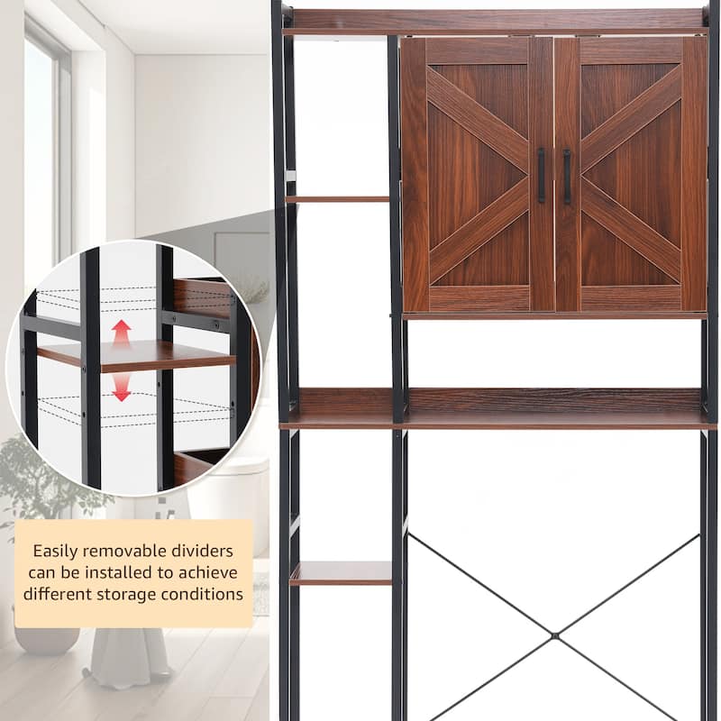 Over The Toilet Storage Cabinet Bathroom Organizer with Double Doors