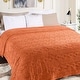 preview thumbnail 96 of 95, Superior Arctic Boho Jacquard Plush Fluffy Fleece Blanket Full/Queen - Dusty Orange