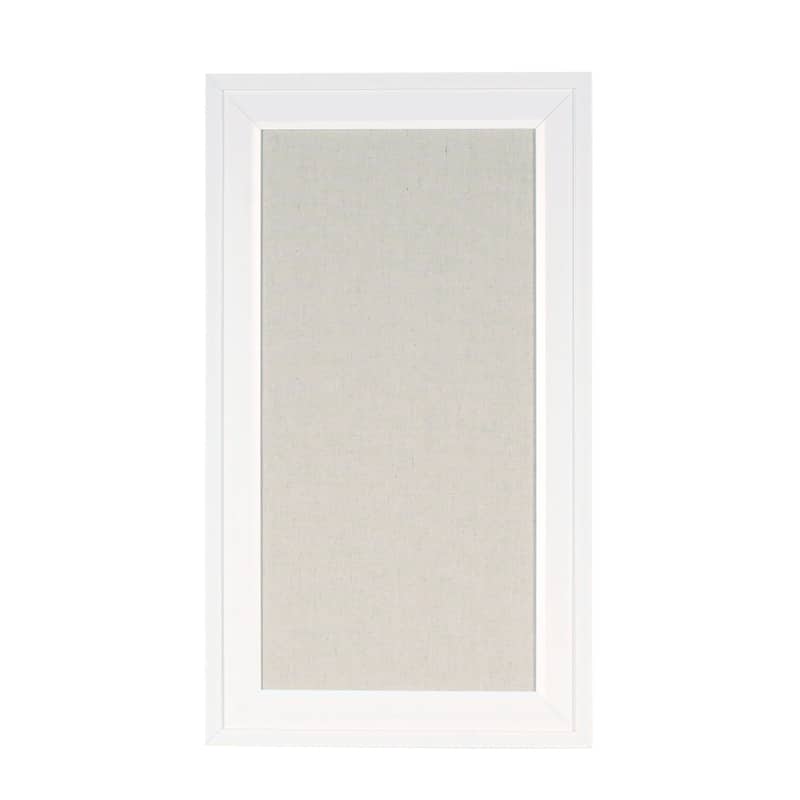 Bosc Linen Fabric Framed Pinboard - 13.5x23.5 - White