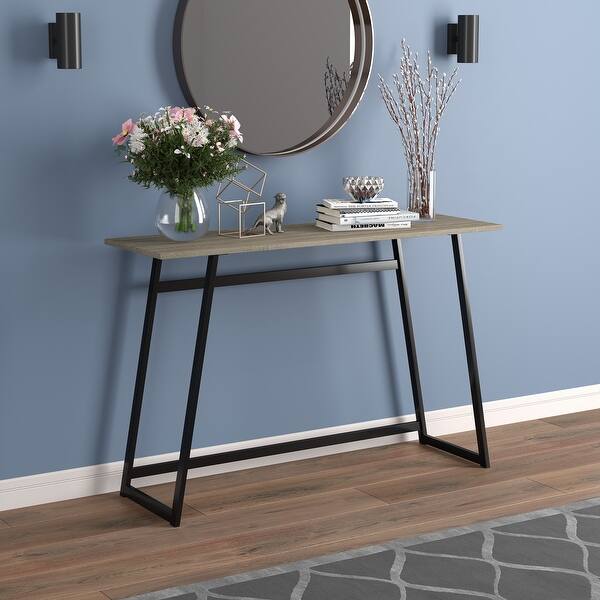 slide 2 of 4, Console Table 45L Dark Taupe 1 Shelf Black Metal - 45" x 13.8" x 30"