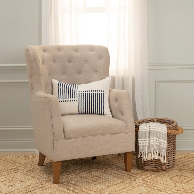 Rizzy Home Transitional Natural Pillow Cover - 14"x20"