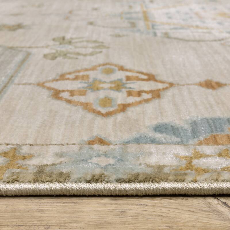 Meadow Bohemian Old World Inspired Grey/ Blue Area Rug