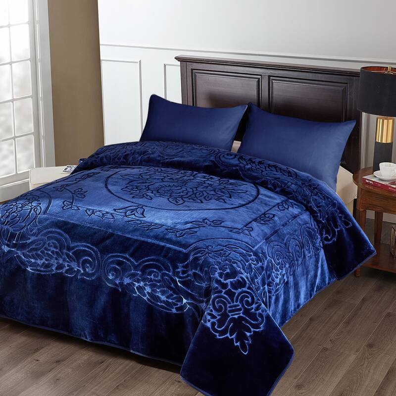 Luxury Embossed Floral Fleece Blanket