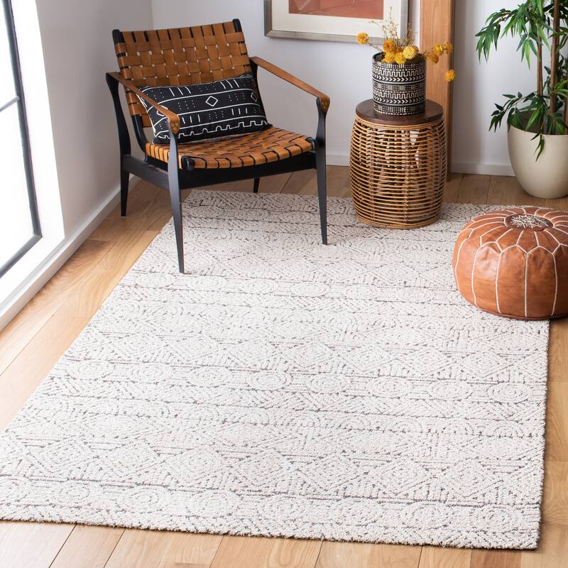 SAFAVIEH Selvije Delila Classic Vintage Aztec Cotton Rug - 3' x 5' - Natural/Ivory
