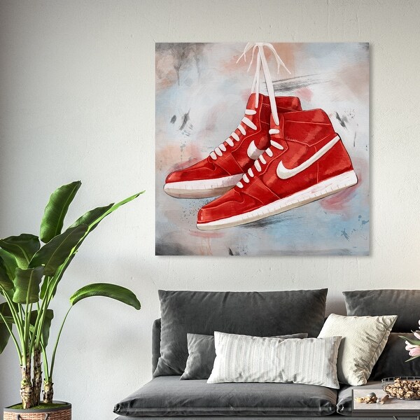 Oliver Gal 'Hanging Sneakers' Fashion and Glam Wall Art Canvas