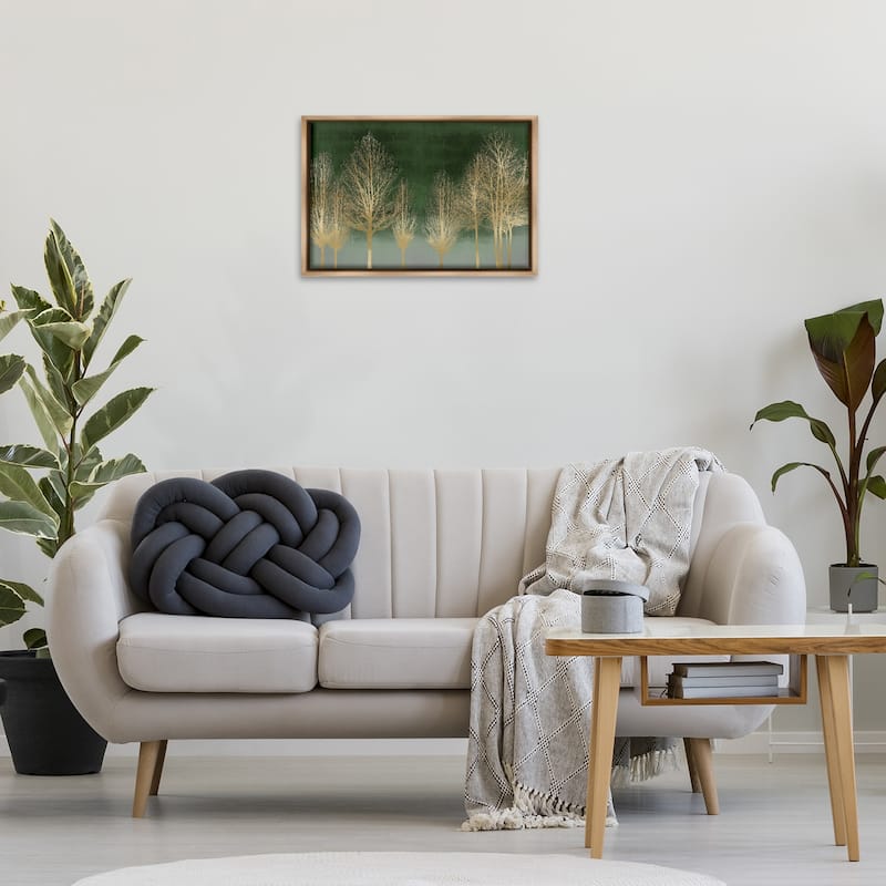 Stupell Gold Gradient Forest Framed Floater Canvas Wall Art Design By Kate Bennett