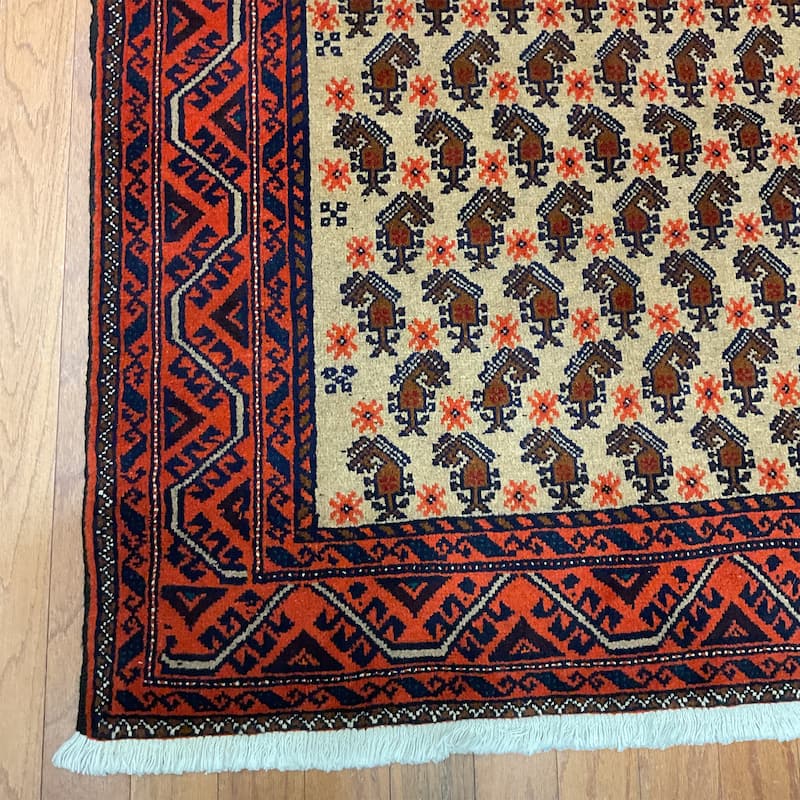 HERAT ORIENTAL Handmade Balouchi Wool Rug - 3'8" x 6'3"