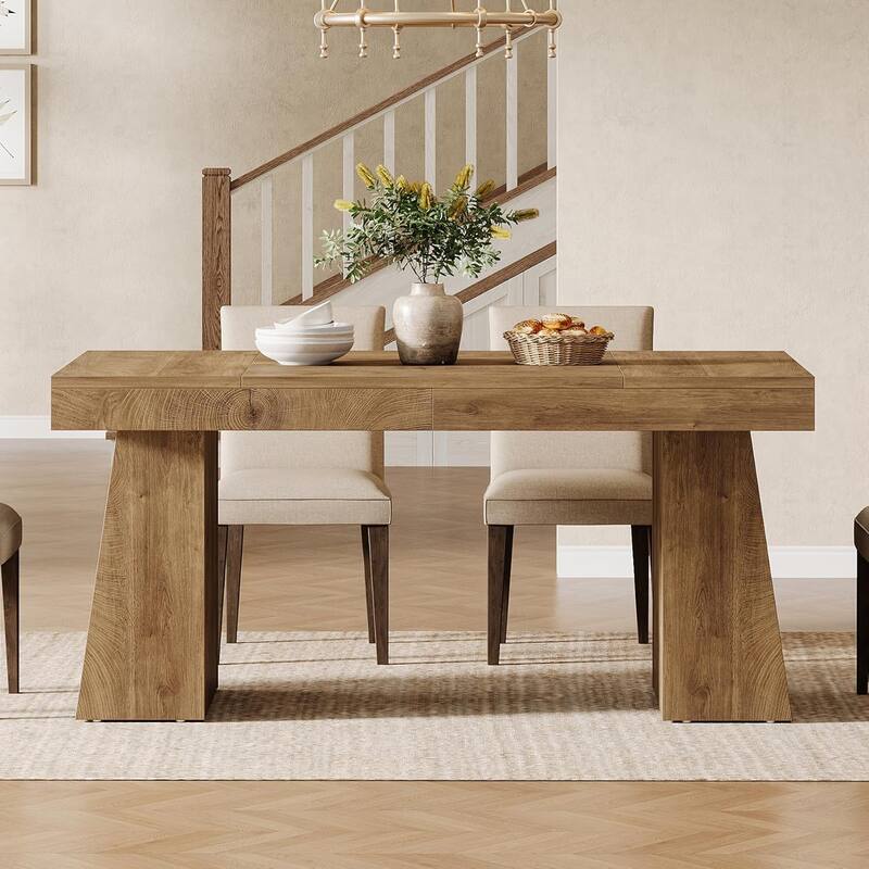 55 Inches Rectangular Dining Room Table, Brown