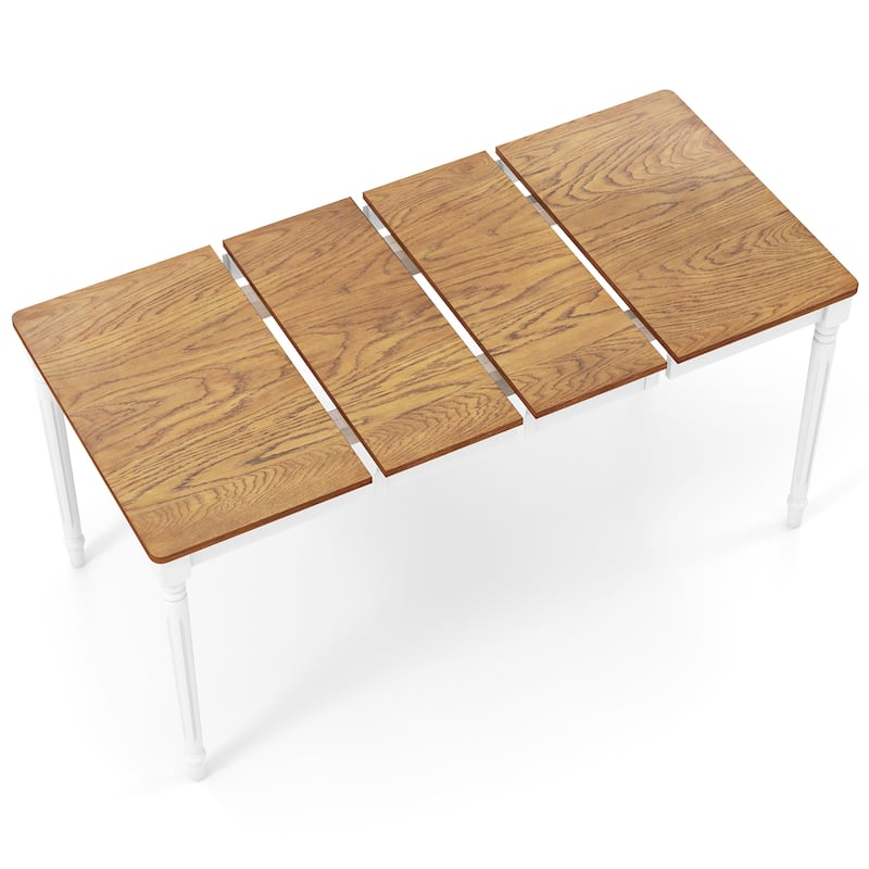 Gymax Extendable Dining Table Folding Kitchen Table for 4-8 People w/