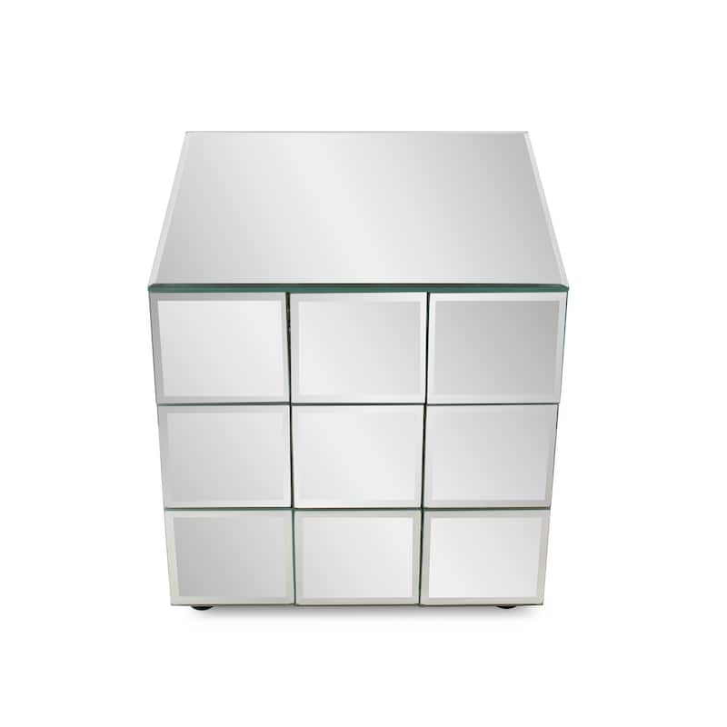 Allan Andrews Short Mirrored Puzzle Cube Pedestal
