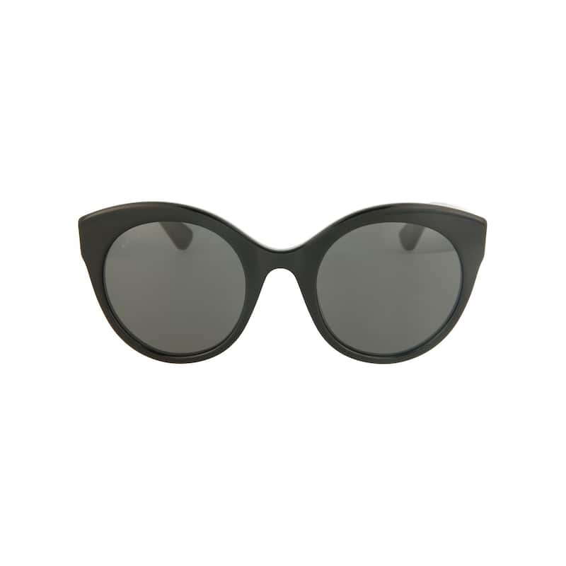 Gucci Round-Frame Acetate Sunglasses - Black Black Grey - Black - Grey Lens