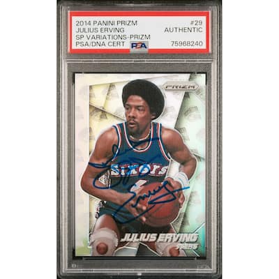 Julius Erving 2014 Panini Silver Prizm SP Signed Card #29 Auto PSA 75968240 - 8'6" x 11'6"