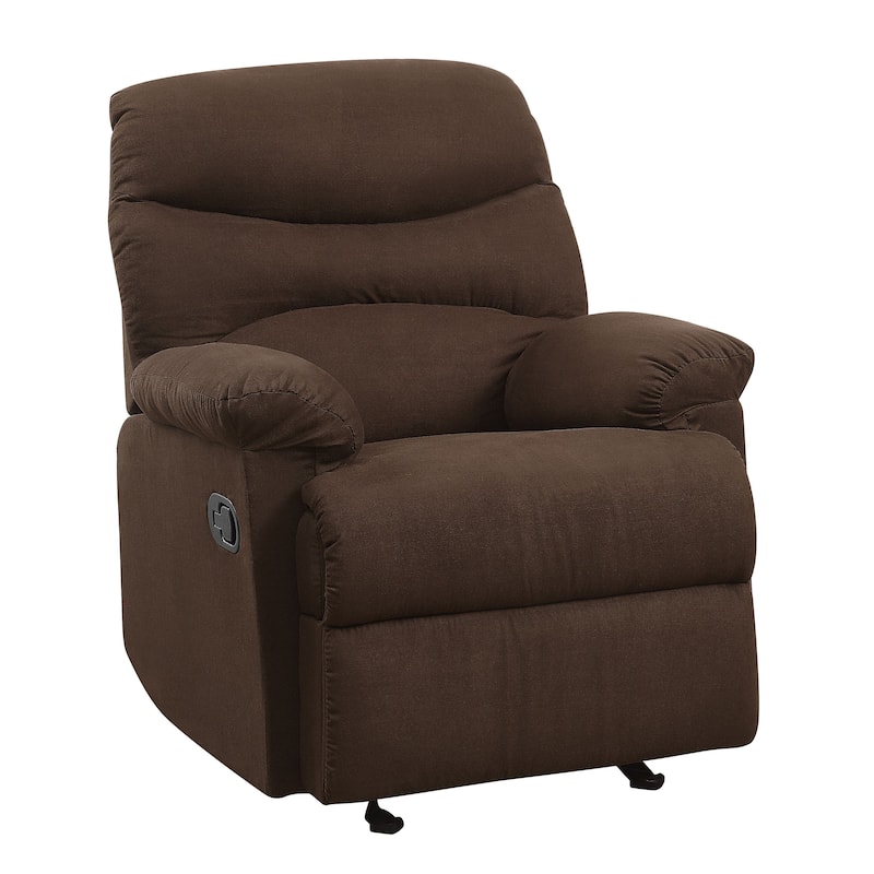 Chocolate Pillow Top Arms Recliner With Tufted Back