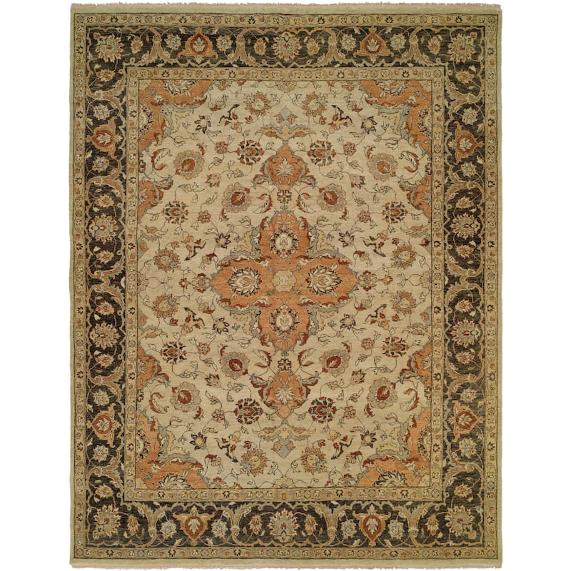 Traditional Brown Hand-Knotted Wool Area Rug - 2' x 3' - Brown