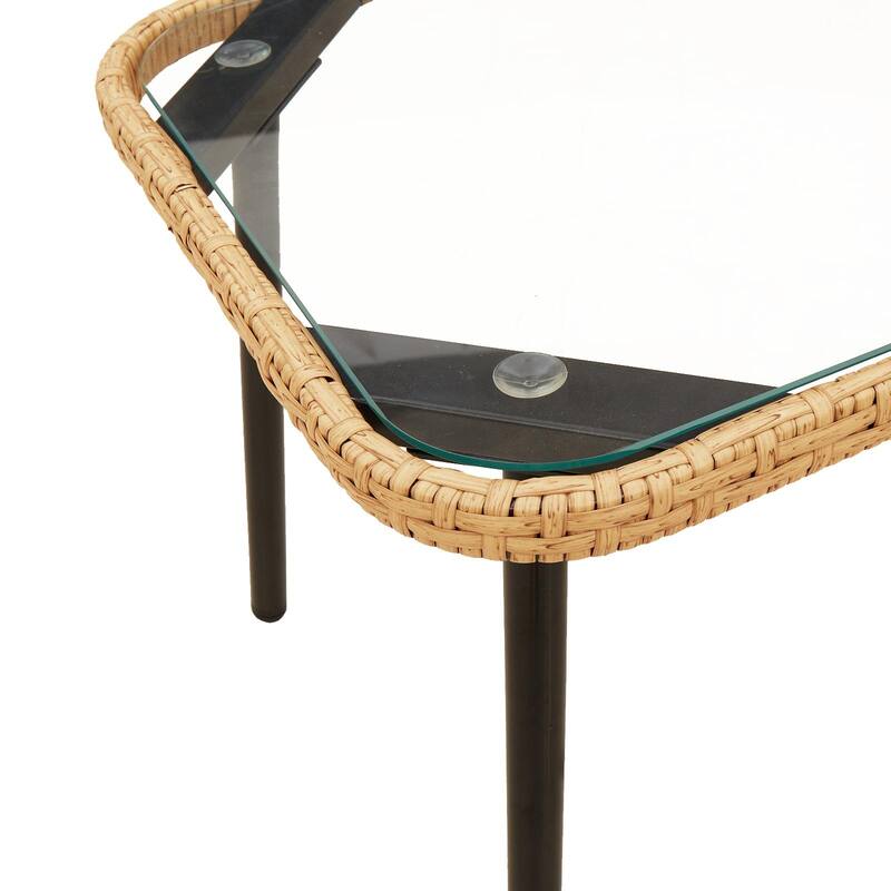 Rectangular Poly Rattan Coffee Table - 35.4 x 17.7 x 16.9 in