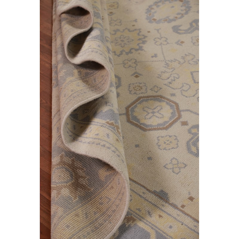 Earth Tone Oushak Indian Large Rug Handmade Wool Carpet - 8'1" x 15'8"