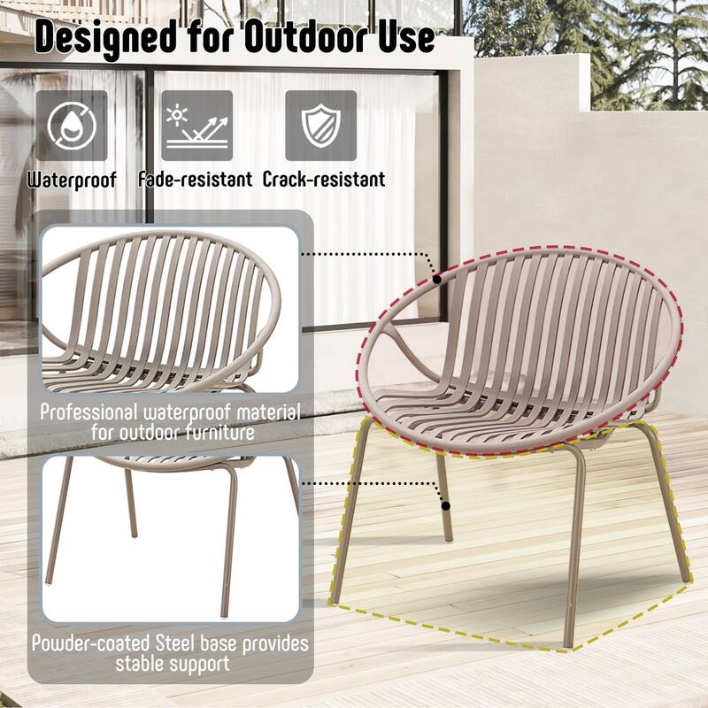 3-Piece Patio Furniture Set With Bistro Table & 2 Resin Chairs, Outdoor Conversation Set For Garden