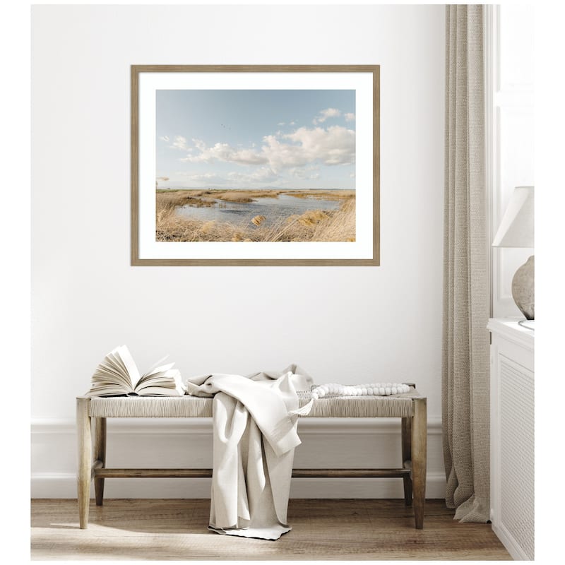 Kate and Laurel Framed Art Marshland by Crystal Lynn Collins