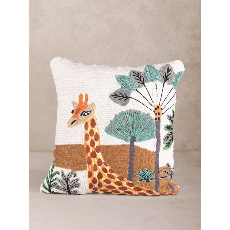 Giraffe Throw Pillow Cover, 20"x20" - 20 X 20