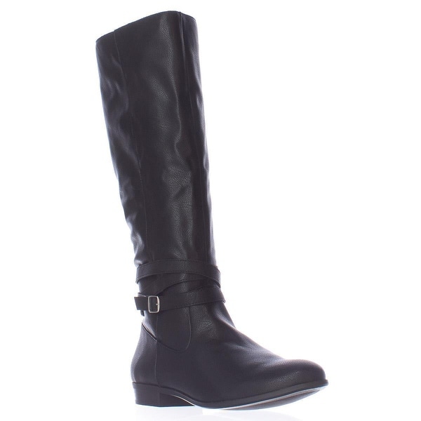 SC35 Fridaa Wide Calf Riding Boots, Black