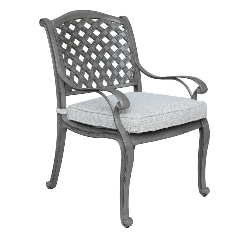 Ventura Cast Aluminum 5 Piece Round Dining Set with 4 Arm Chairs