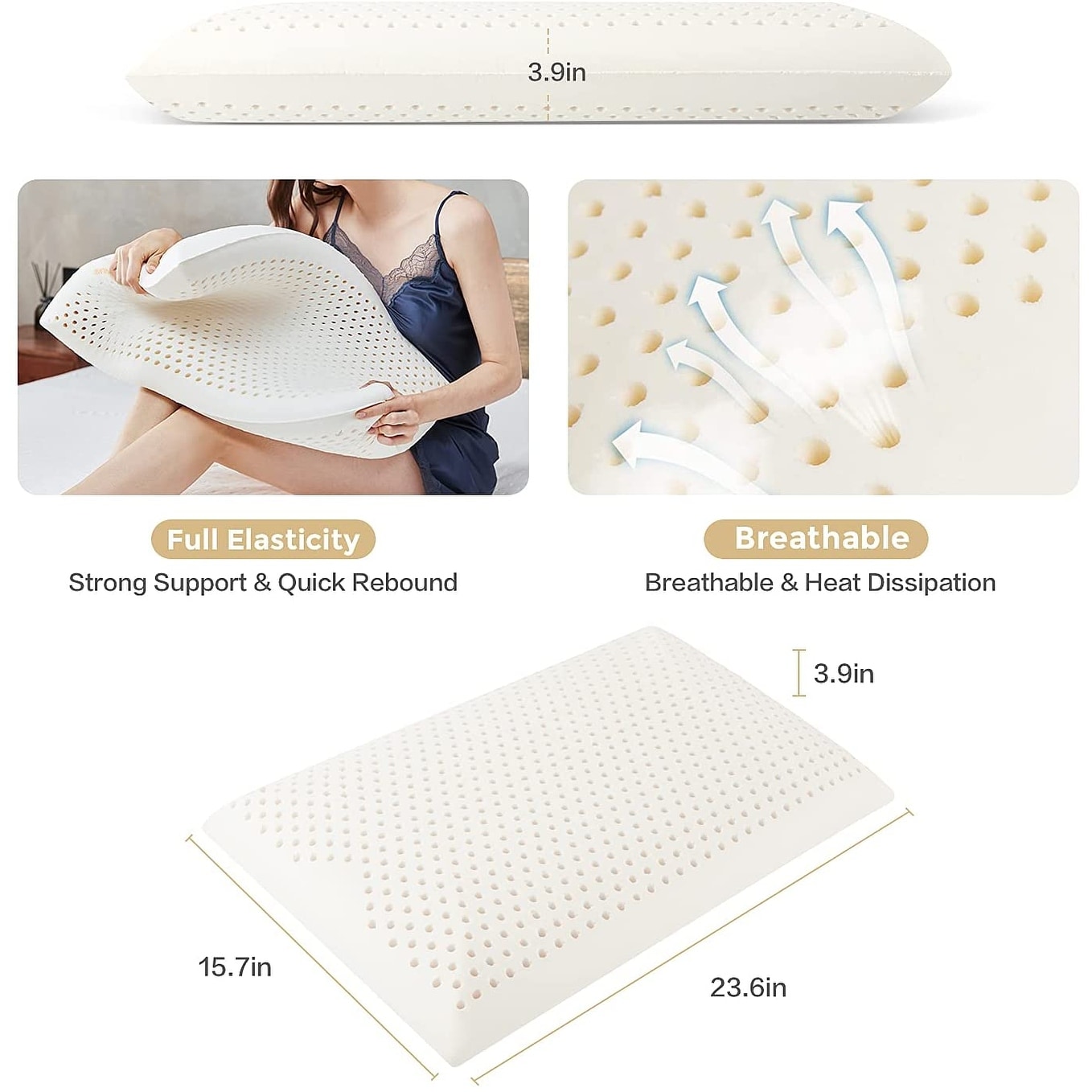Slim latex pillow hot sale