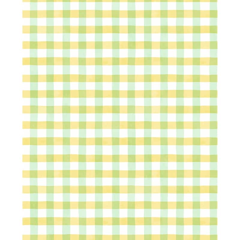 NextWall Spring Plaid Peel and Stick Wallpaper - 20.5 in. W x 18 ft. L - Lemon Lime