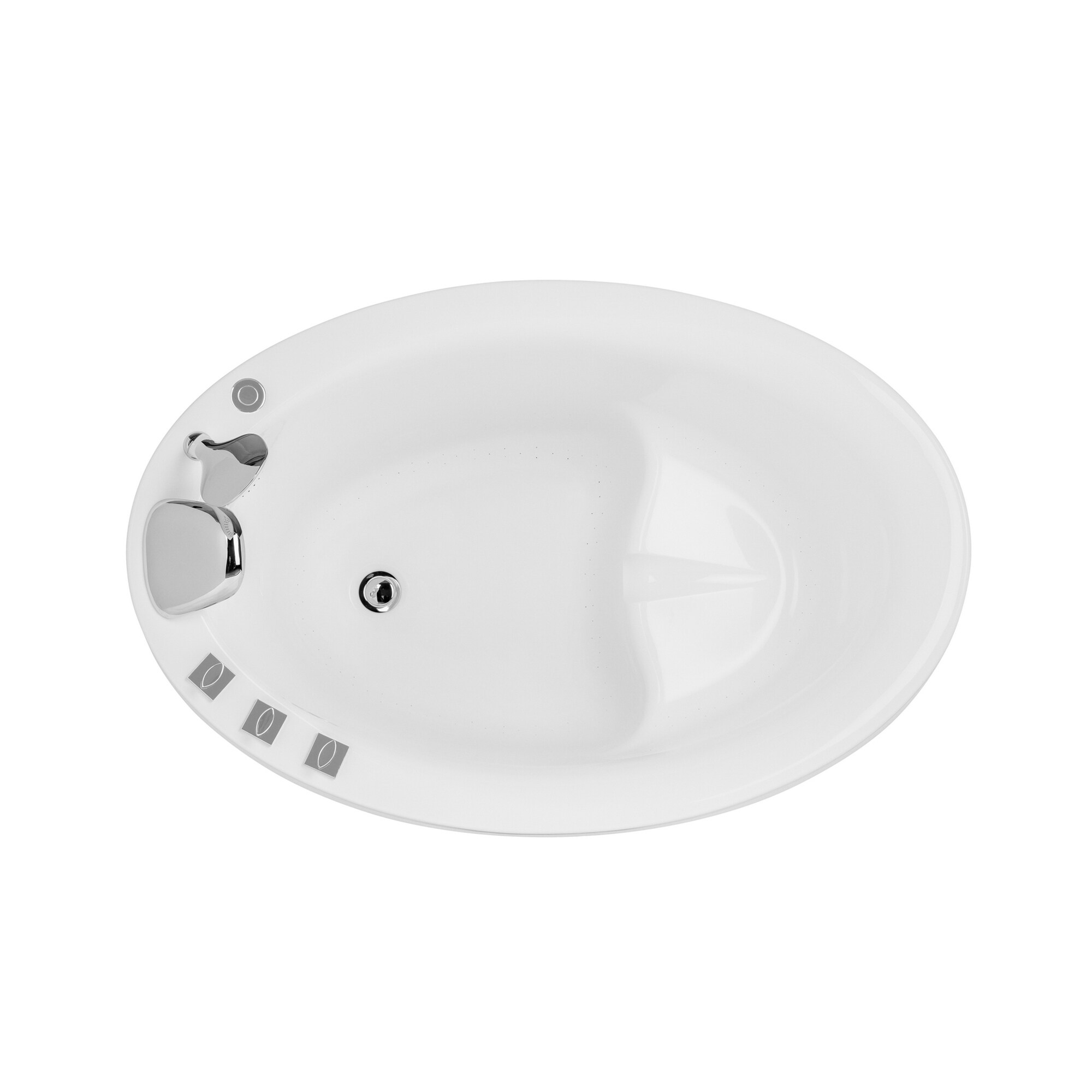 Japanese Style 59" X 31" Acrylic Flatbottom Deep Soaking Freestanding Air Bath Bathtub With 48 Air Jets - Tub Filler