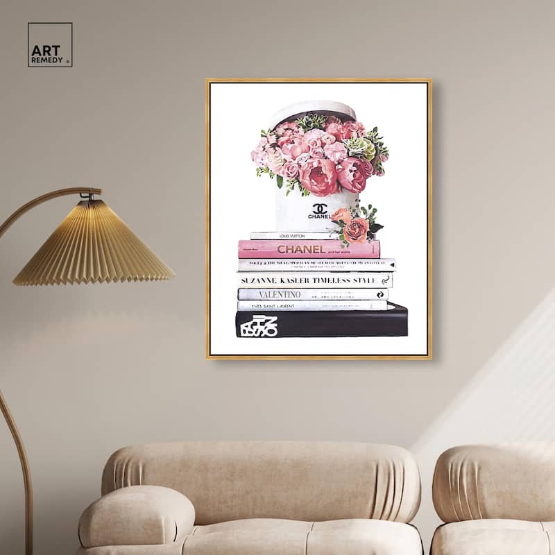 Pretty Roses upon Books Canvas by Art Remedy