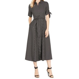 calvin klein black and white polka dot dress