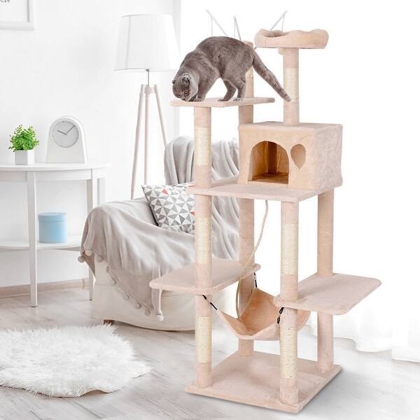 Shop Gymax Large Cat Tree Multilevel Activity Tower Condo W