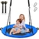 preview thumbnail 18 of 22, Trekassy 700lbs 40" Round Tree Swing with Handles for Kids 900D Oxford Waterproof 2pcs Tree Hanging Straps Blue