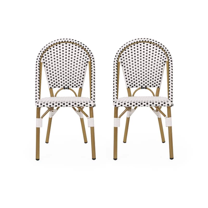 Elize Outdoor French Cafe Style Chairs (Set of 2) by Christopher Knight Home
