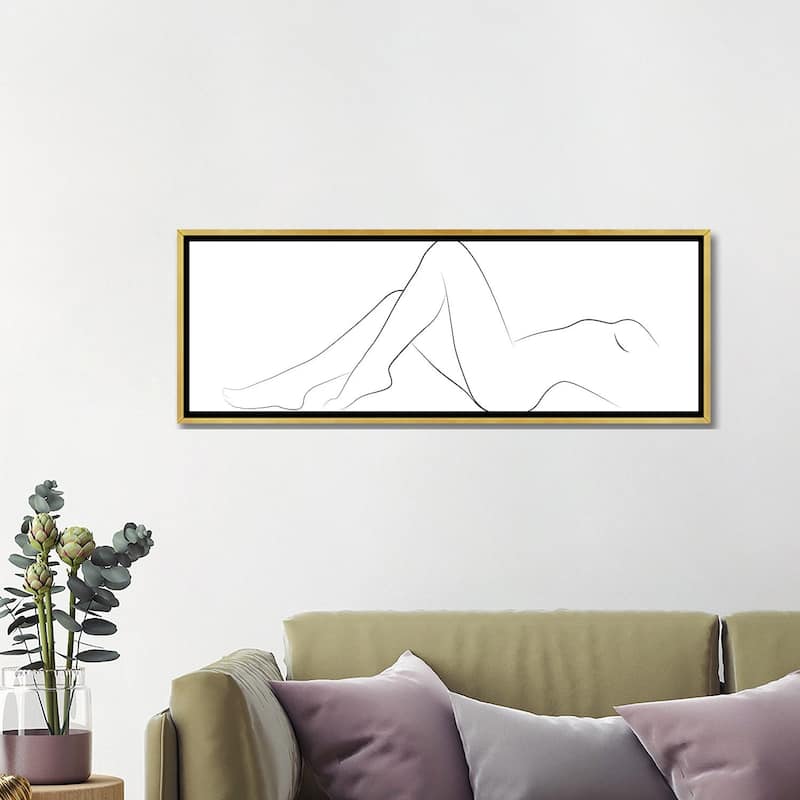 iCanvas "Woman Laying Down" by Blek Prints Framed Canvas Print