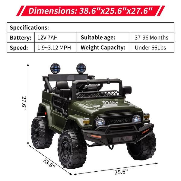 dimension image slide 0 of 5, 12V Ride on Car for Kids