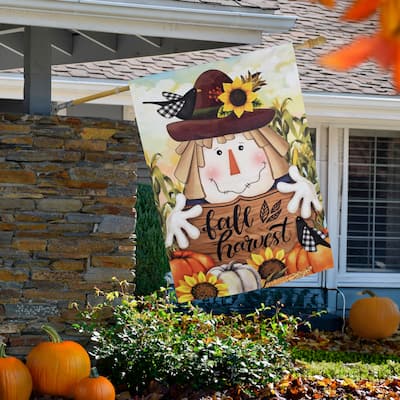 Scarecrow Fall Harvest Outdoor House Flag - 40" x 28"