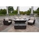 preview thumbnail 1 of 10, Handwoven Patio Wicker Chat Set with Aluminum Firepit Table