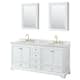 Option White, Gold Trim, White Carrara Marble Top