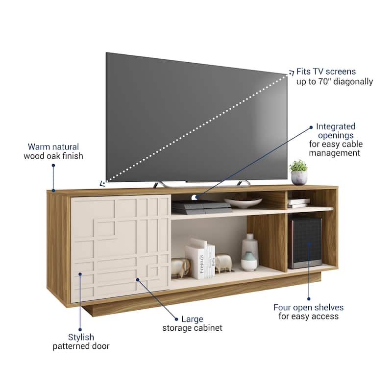Oak Contemporary TV Stand for TVs Up to 70 Inches