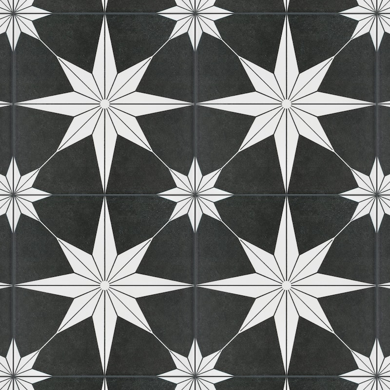 Merola Tile Stella Night 9-3/4" x 9-3/4" Porcelain Floor and Wall Tile
