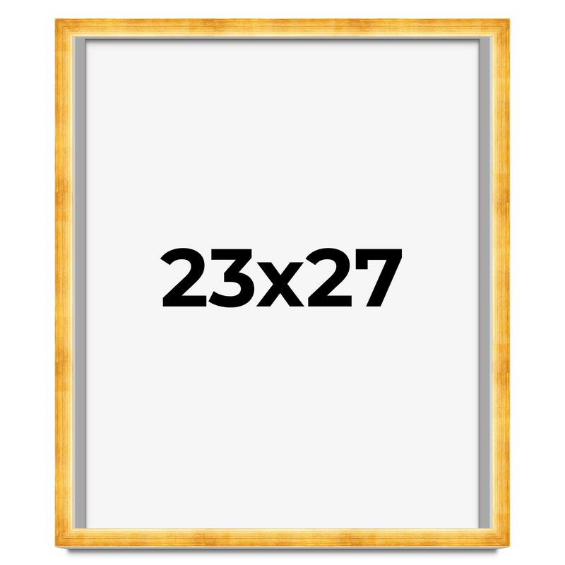 23x27 Shadow Box Frame Gold | 1.625 Inches Deep Real Wood Traditional