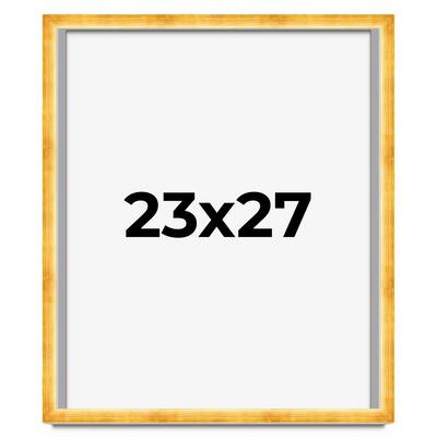 23x27 Shadow Box Frame Gold | 1.625 Inches Deep Real Wood Traditional