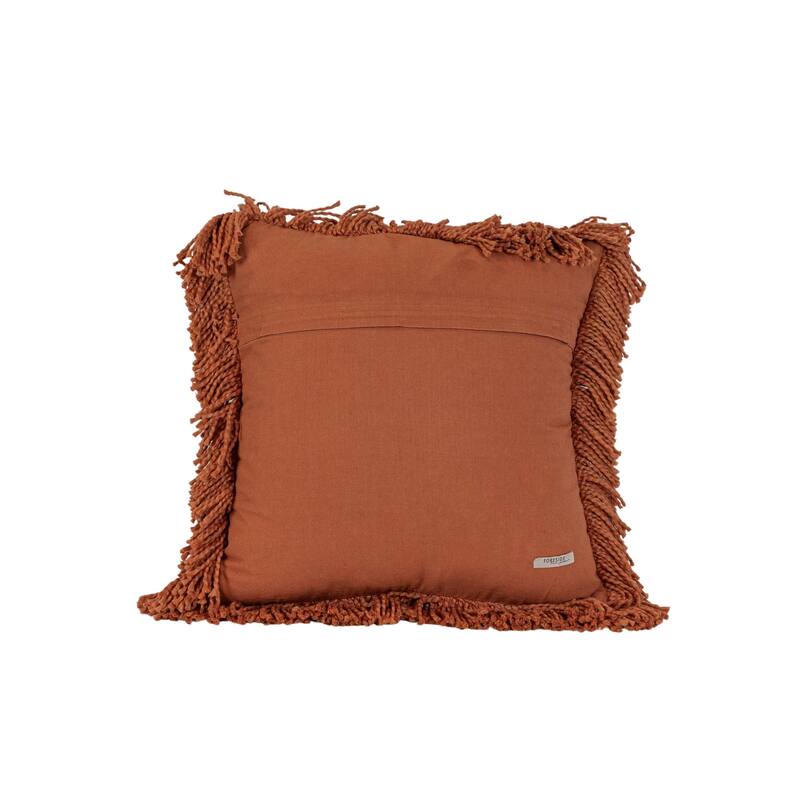 Foreside Home & Garden Rust Yarn Fringe Filled Pillow