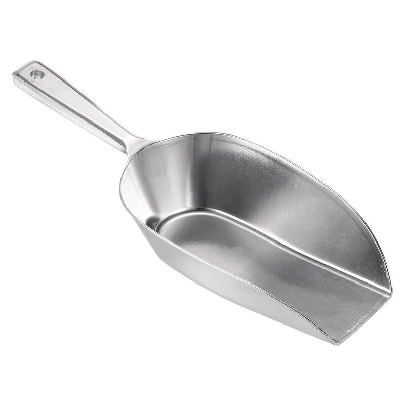 Ice Scoops Aluminum 9.65" Small Ice Maker Flour Cereal Sugar Utility Shovel - Silver Tone